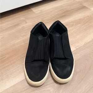 Vince Black Suede Slip-On Loafers